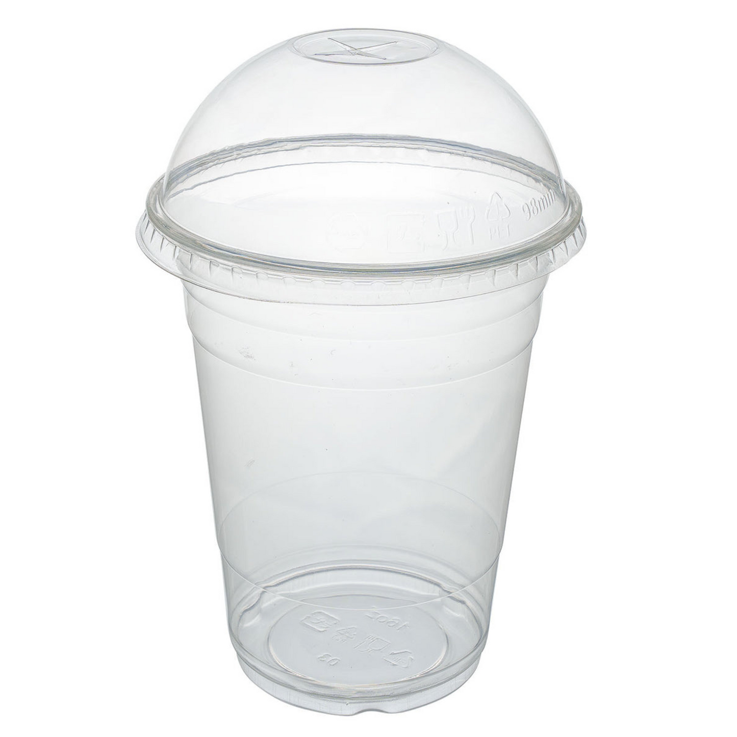 KOMBO Clear Cups 0,5L - Smoothie-Becher mit Dom-Deckel mit Loch - 800 Stück