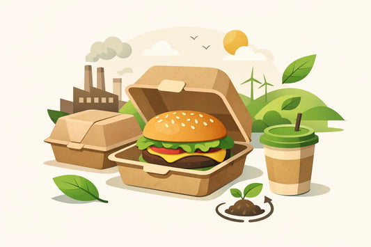 Kompostierbare Burger-Verpackung für To-go