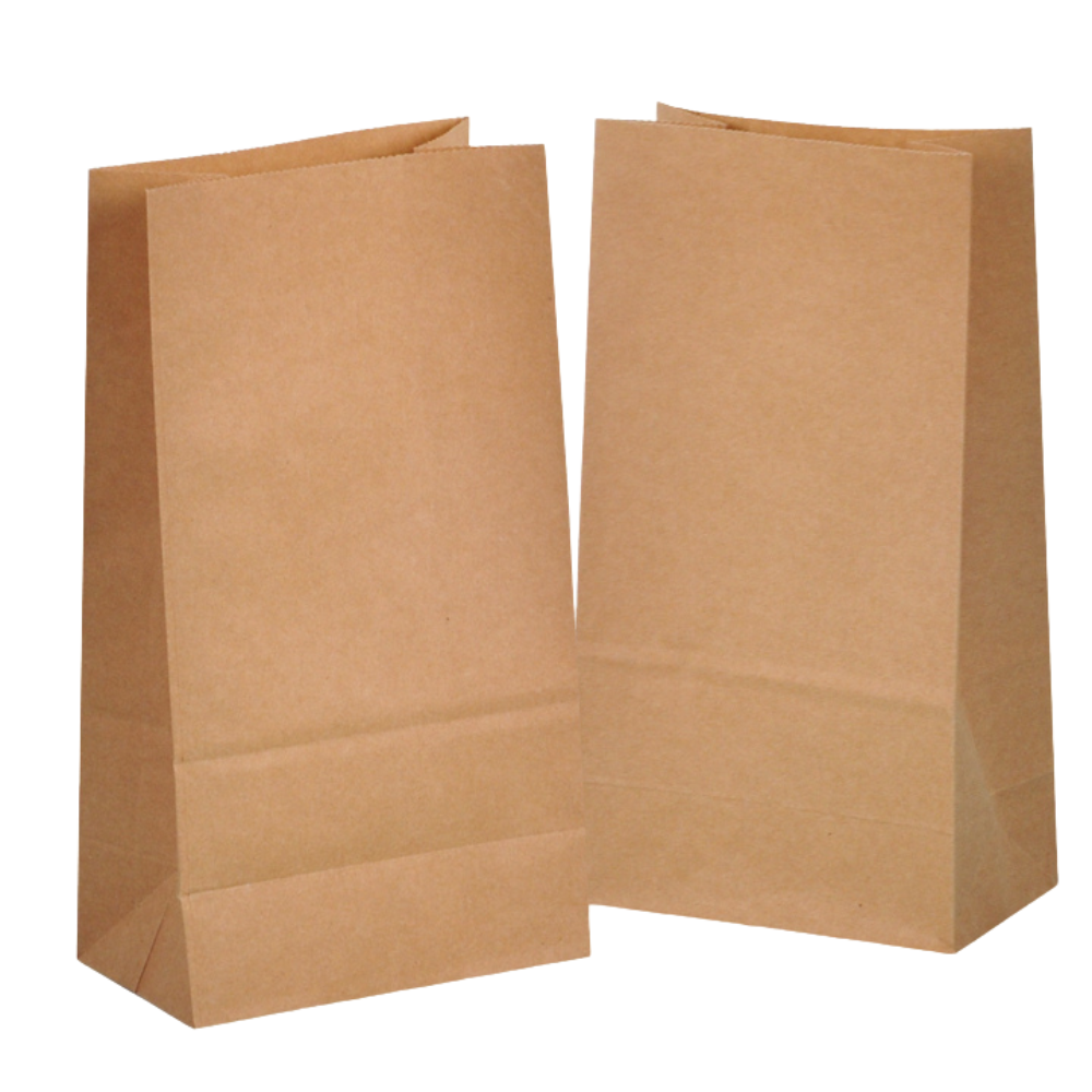 Blockbodenbeutel 14 x 26 x 8 cm aus Kraftpapier braun - Lunchtüte - 100 Stück