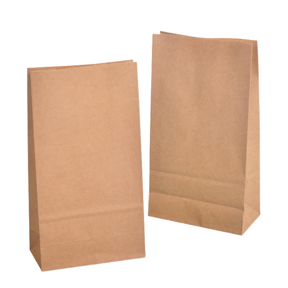 Blockbodenbeutel 12 x 22 x 6 cm aus Kraftpapier braun - Lunchtüte - 2200 Stück