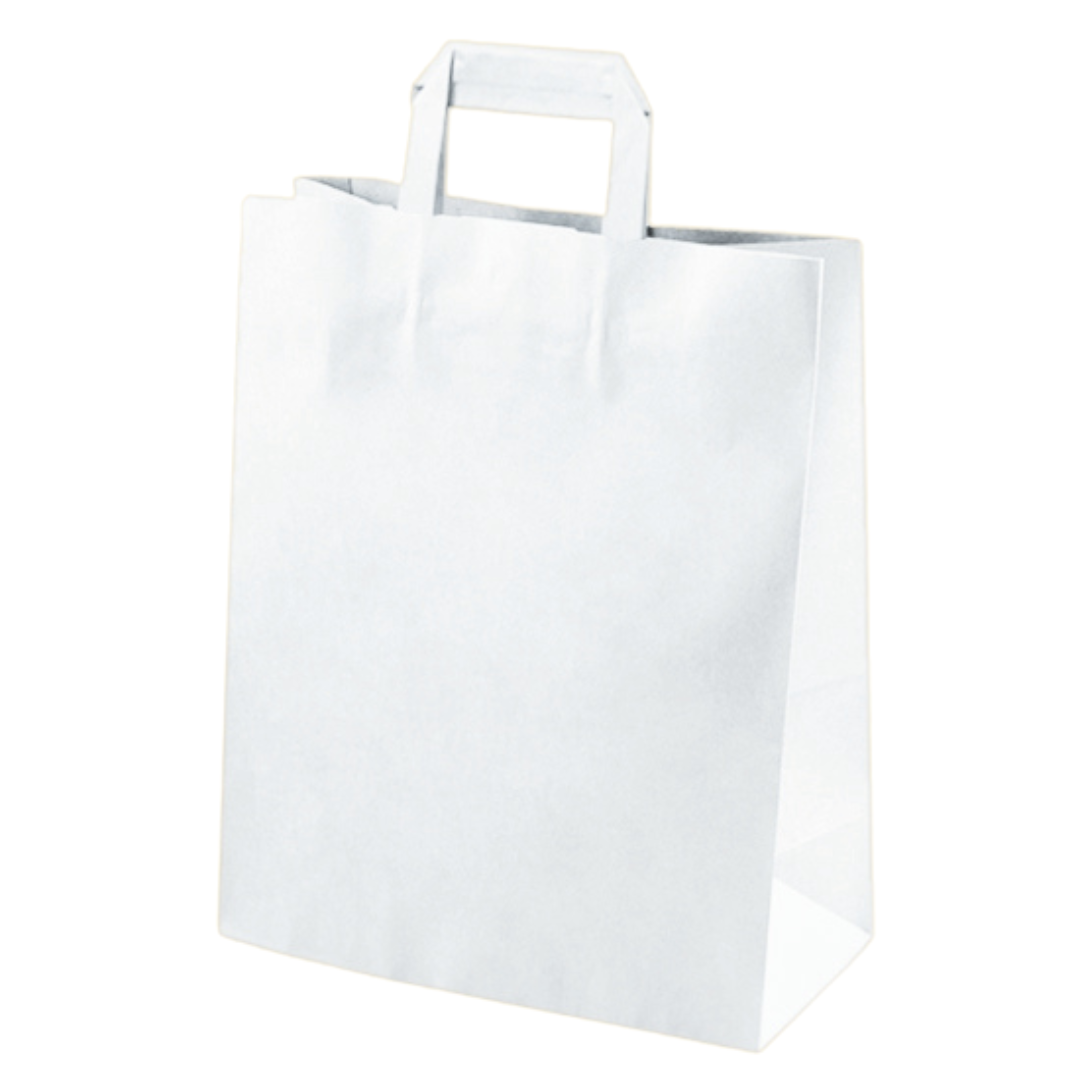 Papiertaschen mit Flachhenkel  37 x 32 x 16 cm Papiertragetaschen - 300 Stück