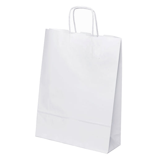 Papiertragetaschen  20 x 24 x 8 cm Papiertaschen mit Papierkordel - 500 Stück