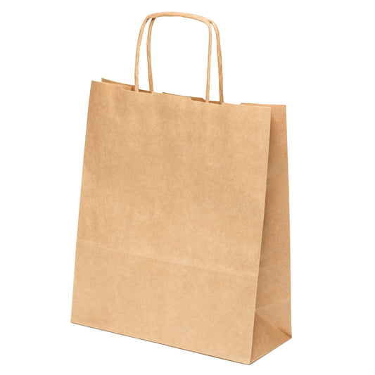 Papiertragetaschen  20 x 24 x 8 cm Papiertaschen mit Papierkordel - 450 Stück