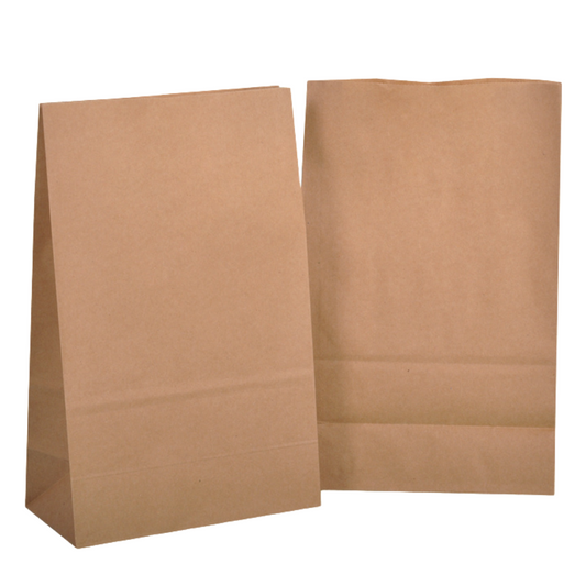 Blockbodenbeutel 31 x 19 x 10 cm aus Kraftpapier braun - Lunchtüte - 50 Stück