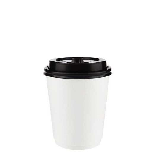 Coffee To Go Becher Kaffeebecher weiß - 8oz 200ml mit Deckel - 1000 Stück