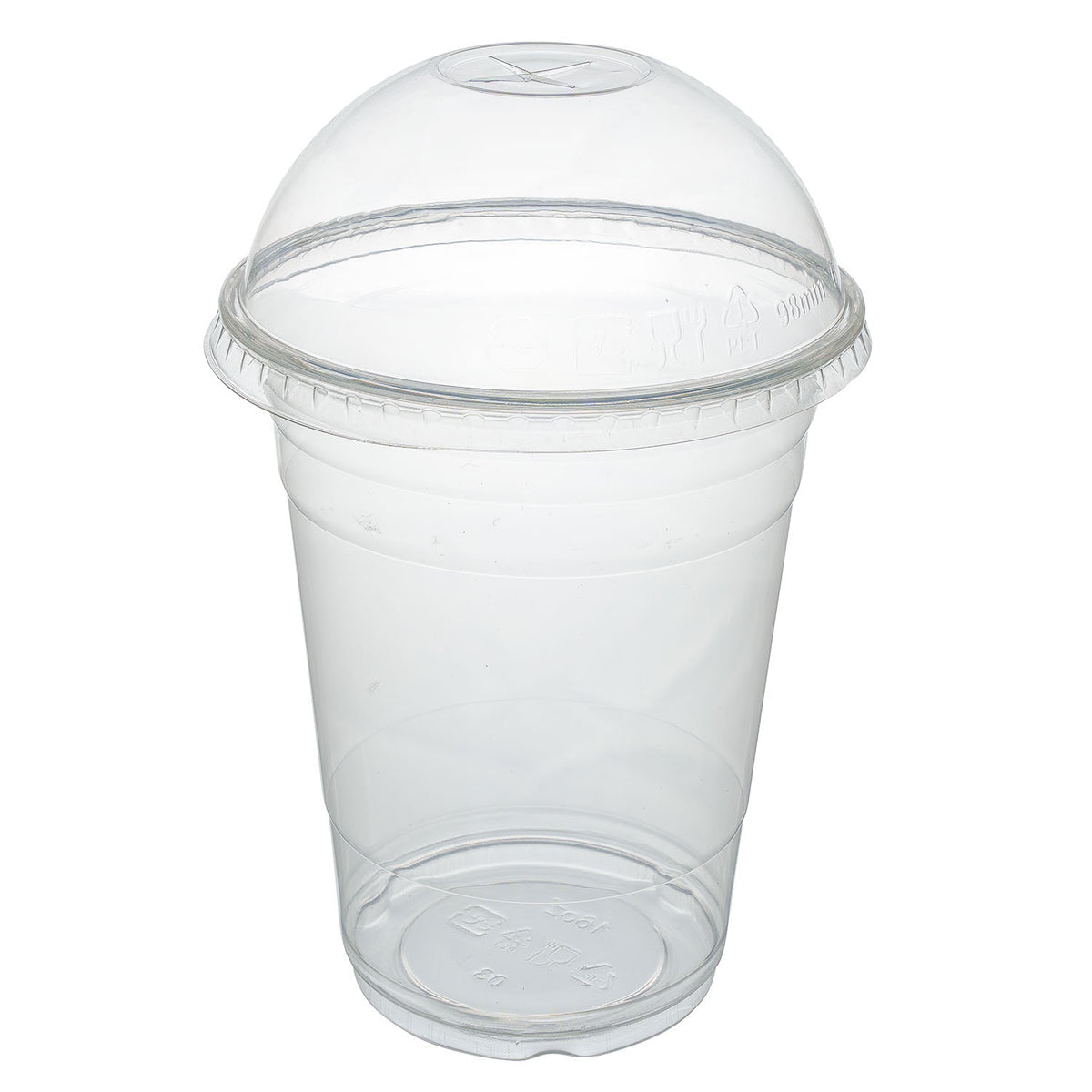 KOMBO Clear Cups 0,5L Smoothie-Becher PET mit Deckel ohne Loch -1000 S