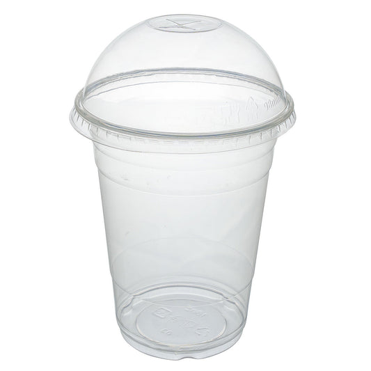KOMBO Clear Cups 0,5L Smoothie-Becher PET mit Deckel ohne Loch -1000 S