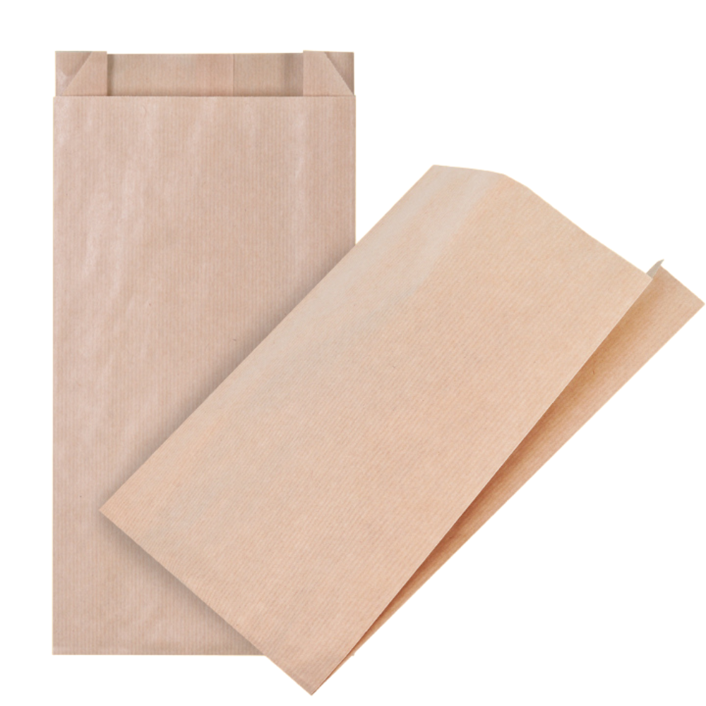 Bäckerfaltenbeutel 17 x 26 cm Bäckerbeutel braun - 3000 Stück