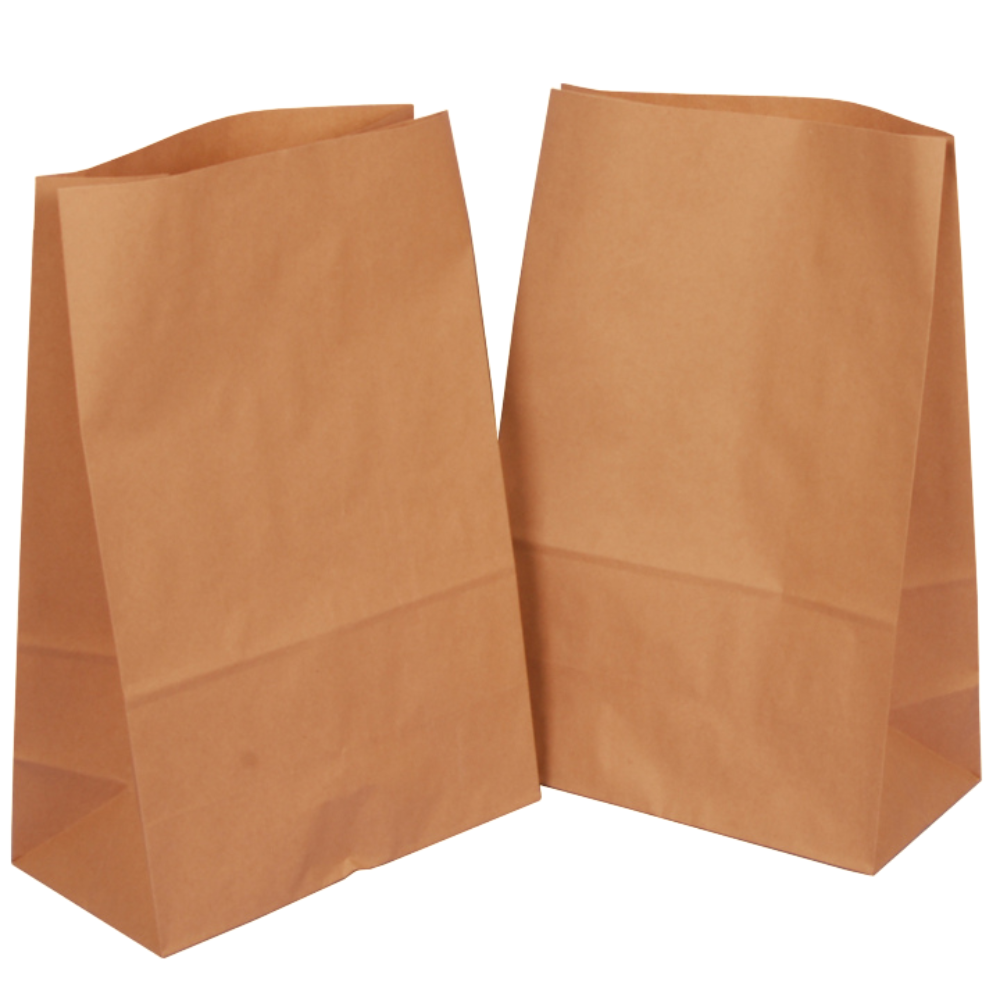 Blockbodenbeutel 33 x 37 x 18 cm aus Kraftpapier Lunchtüte braun - 400 Stück