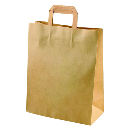 Papiertaschen mit Flachhenkel  37 x 32 x 16 cm Papiertragetaschen - 250 Stück