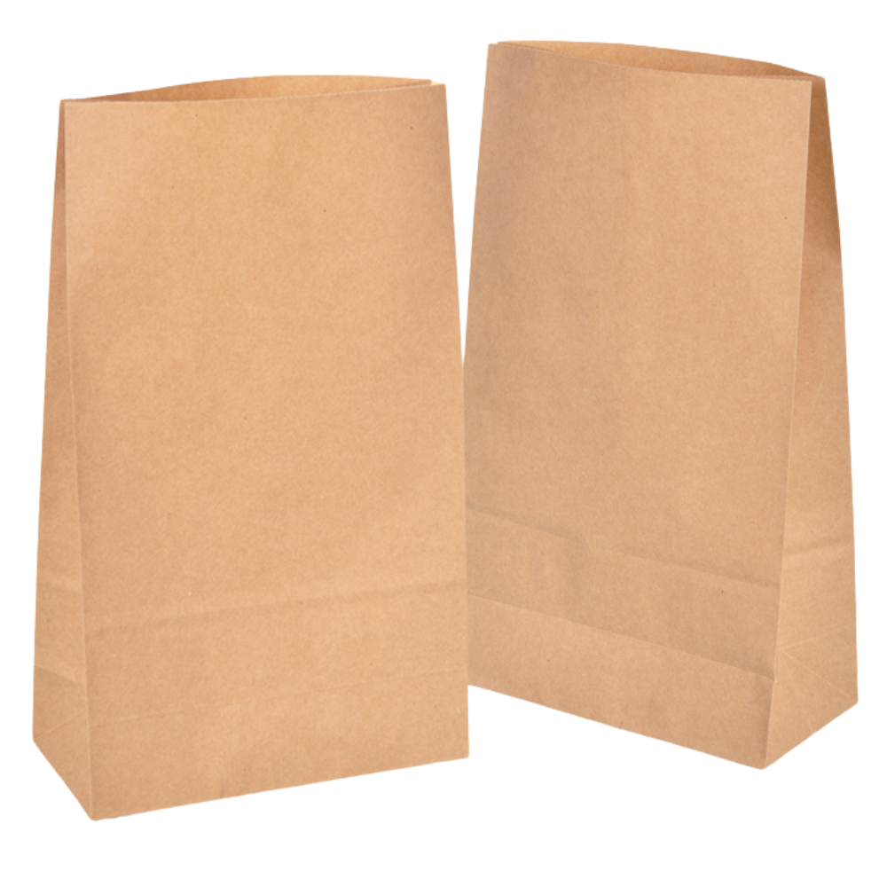 Blockbodenbeutel 18 x 30 x 8 cm aus Kraftpapier braun - Lunchtüte - 1200 Stück