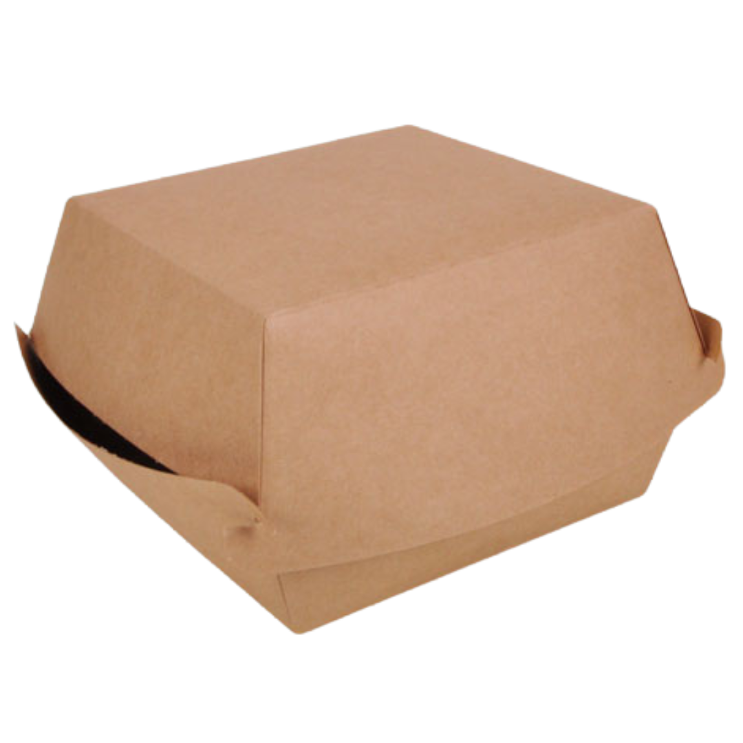 Burgerbox XL aus Frischfaser 12 x 12 x 11 cm kompostierbar, braun - 200 Stück