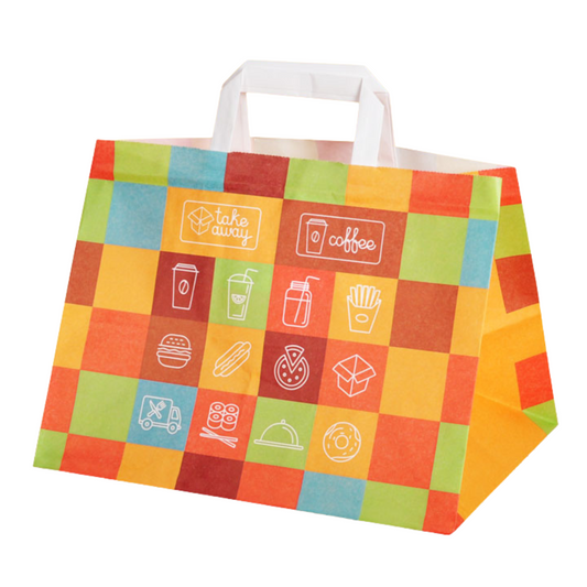 Papiertaschen mit breitem Boden „Take Away“  32 x 24 x 22 cm - 300 Stück
