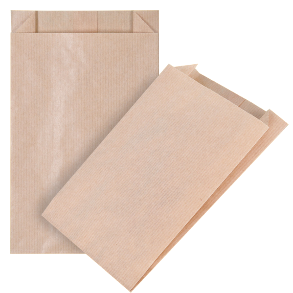 Bäckerfaltenbeutel 12 x 20 cm Bäckerbeutel braun - 3000 Stück