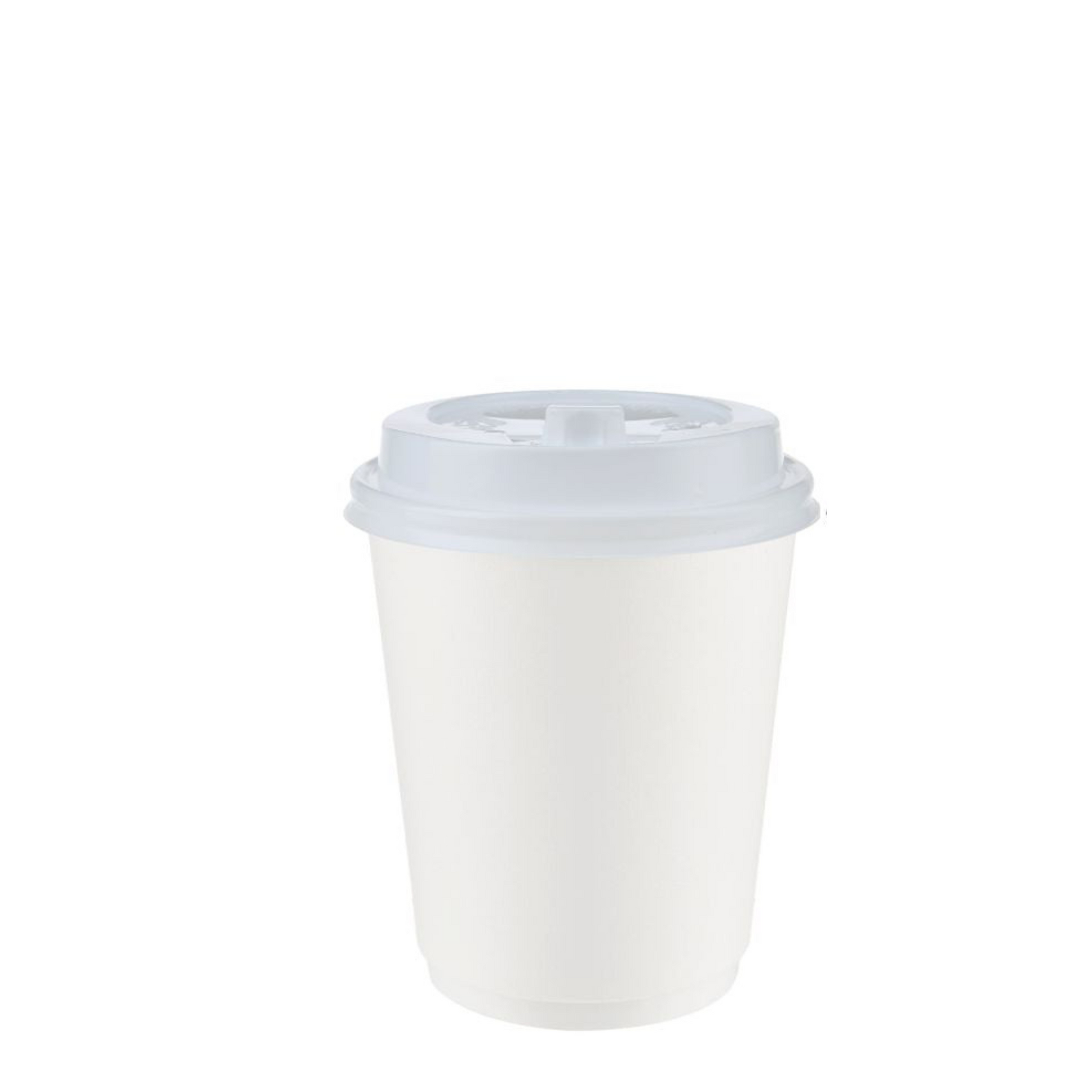 Coffee To Go Becher Kaffeebecher weiß - 7oz 180ml mit weißen Deckel - 1000 Stück